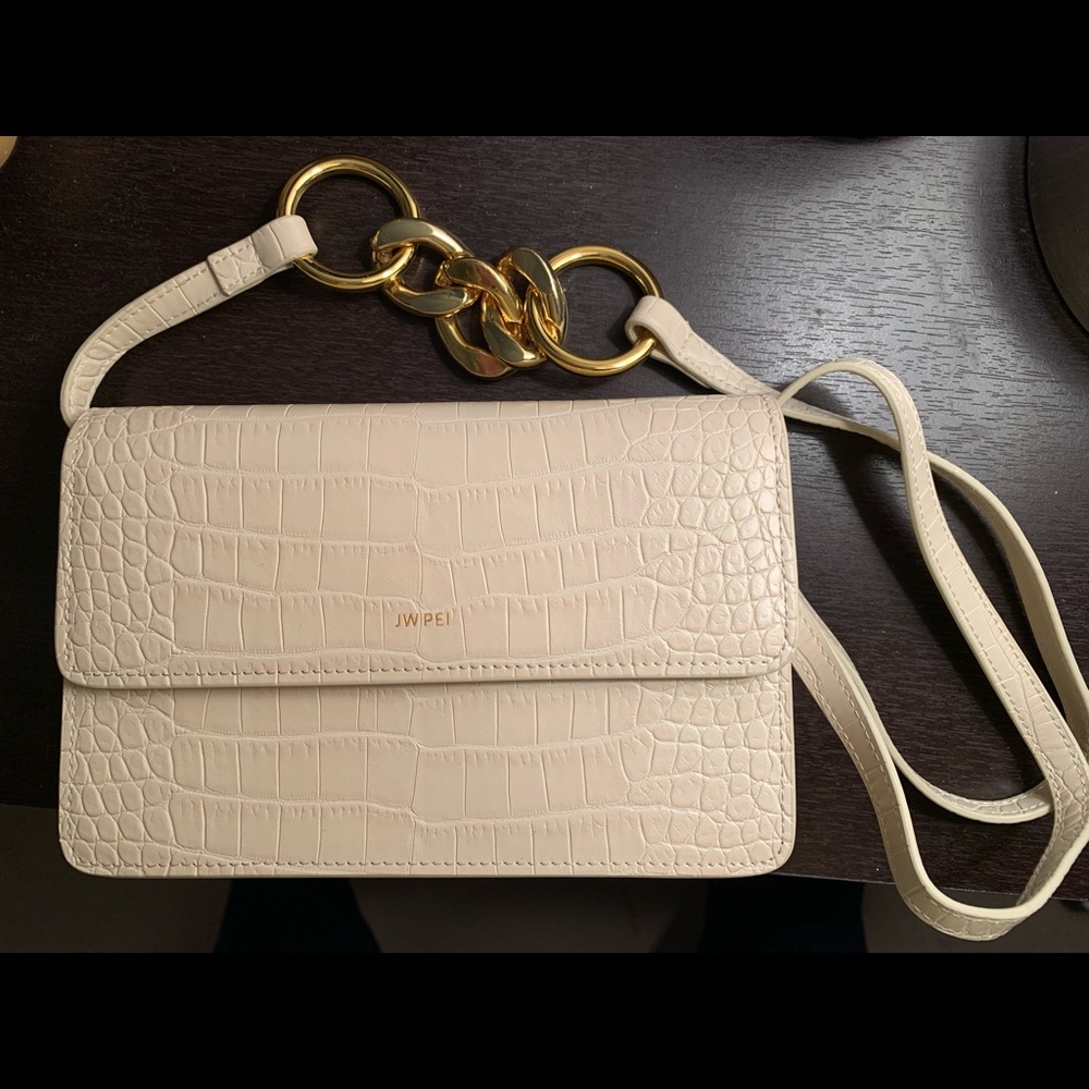 JW PEI Julia Chain Crossbody Bag - Ivory Croc